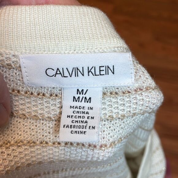 Calvin Klein Neutral Sweater, aesthetic, cream, gold, medium - Picture 6 of 8